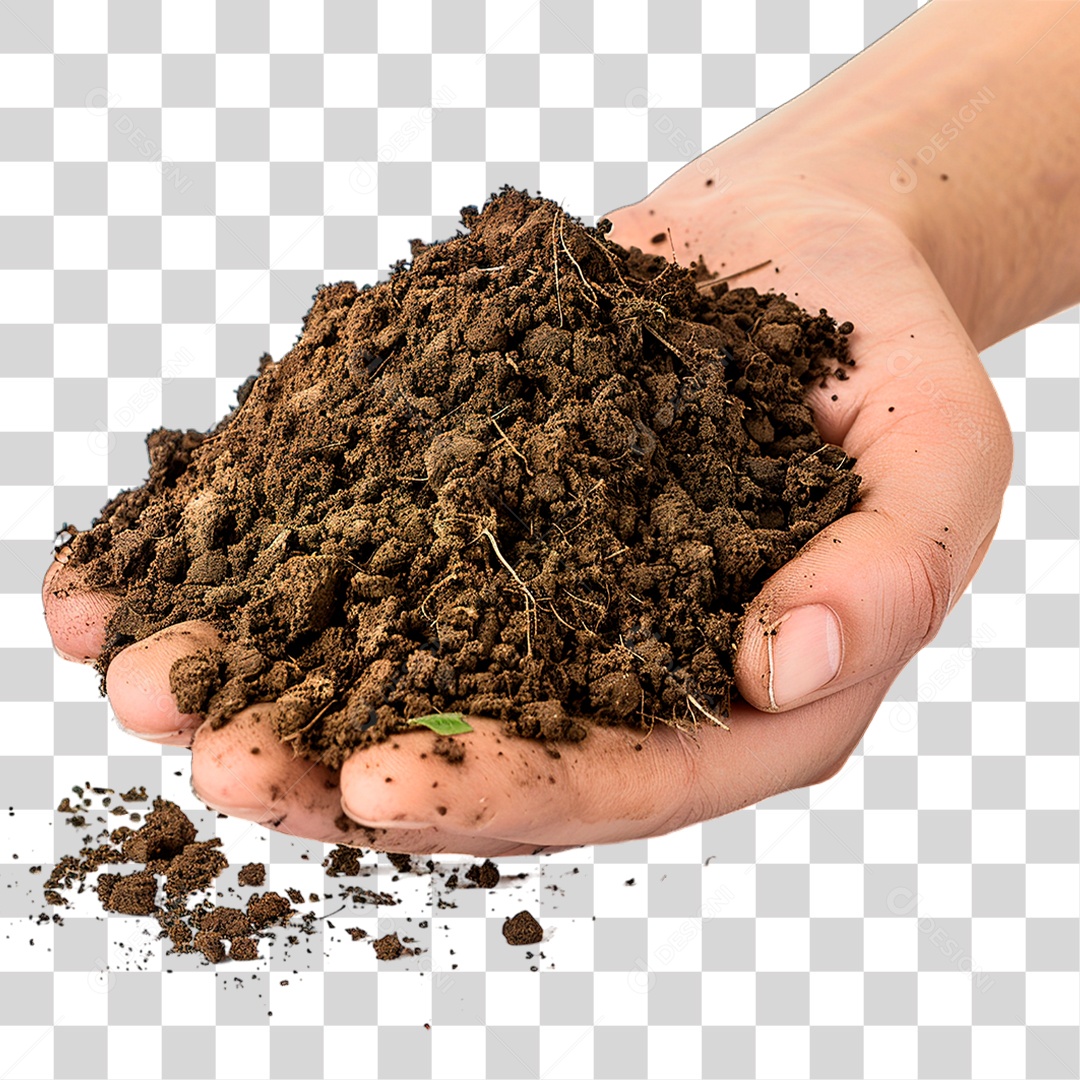 Mão Segurando Fertilizante PNG Transparente