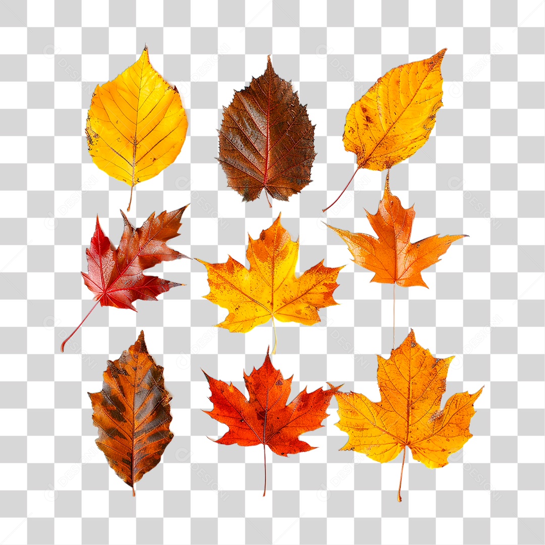 Folhas de Outono PNG Transparente