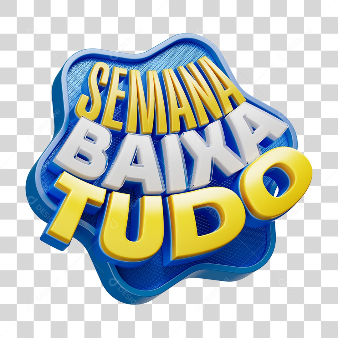 Selo 3D Semana Baixa Tudo PNG Transparente