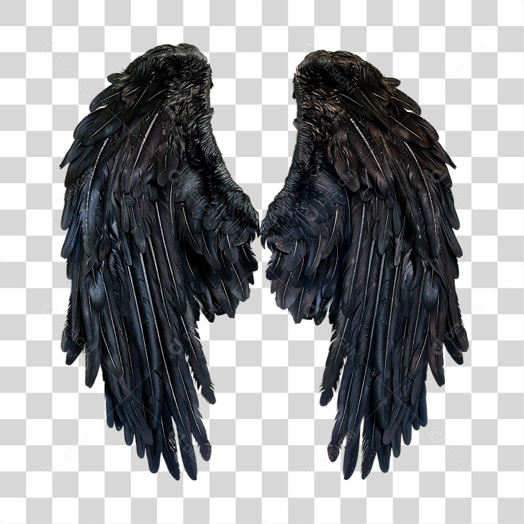 Asas Pretas PNG Transparente