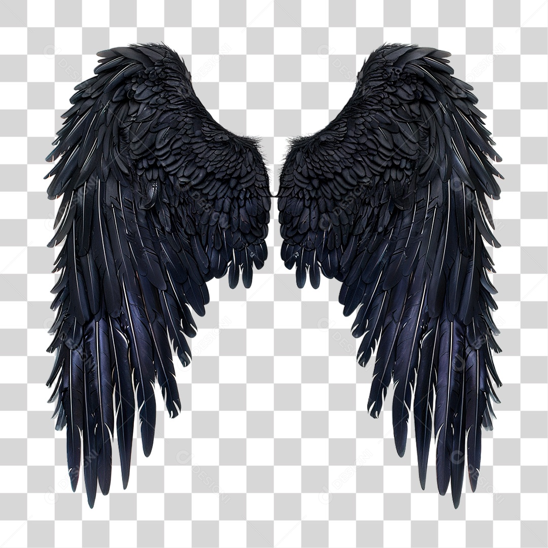 Asas Pretas PNG Transparente