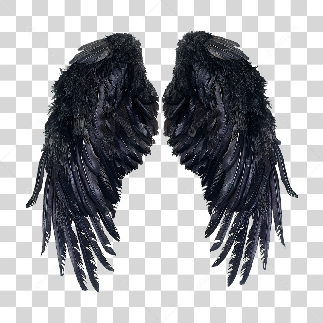 Asas Pretas PNG Transparente