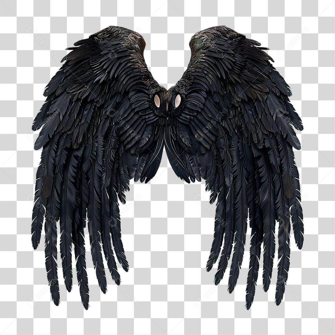 Asas Pretas PNG Transparente