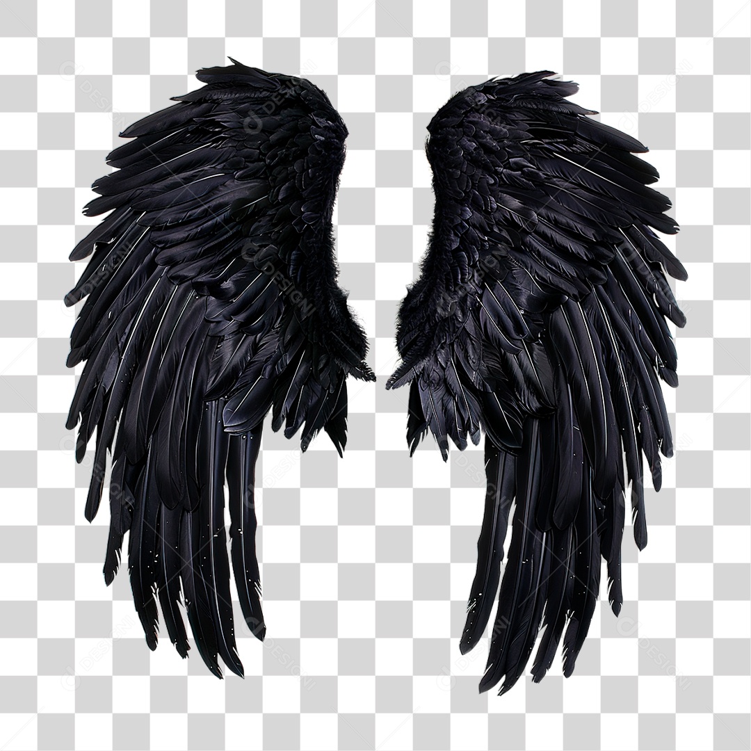 Asas Pretas PNG Transparente