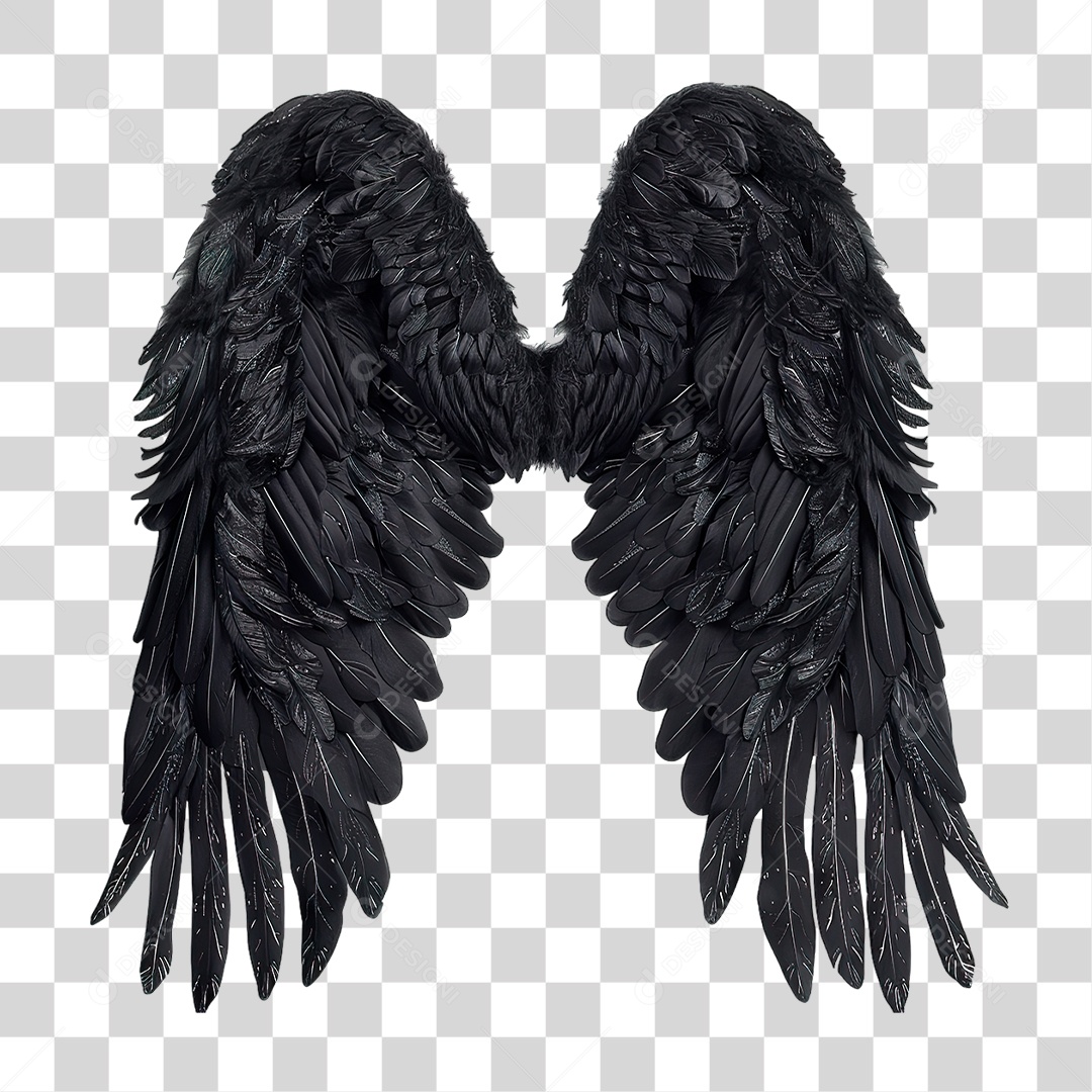 Asas Pretas PNG Transparente