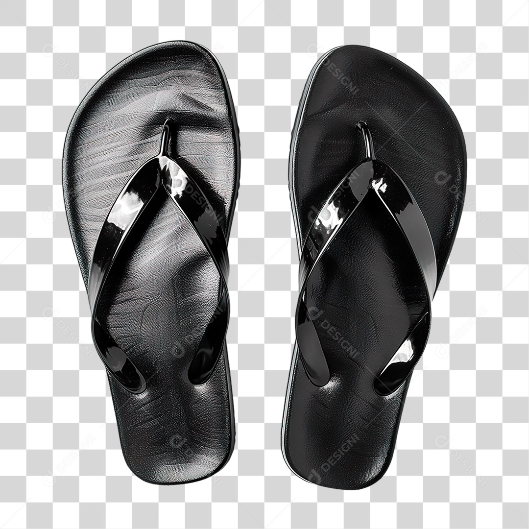 Chinela Preta PNG Transparente