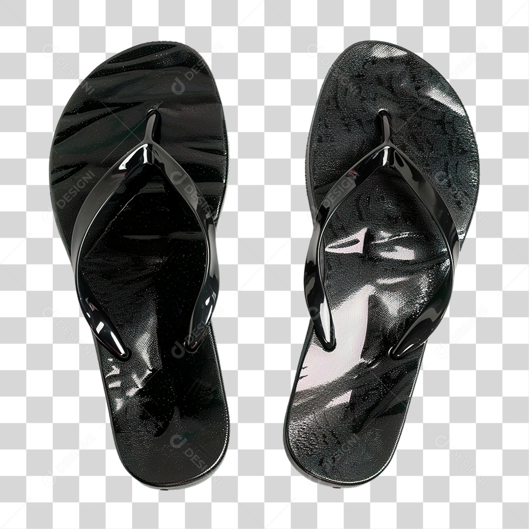 Chinela Preta PNG Transparente