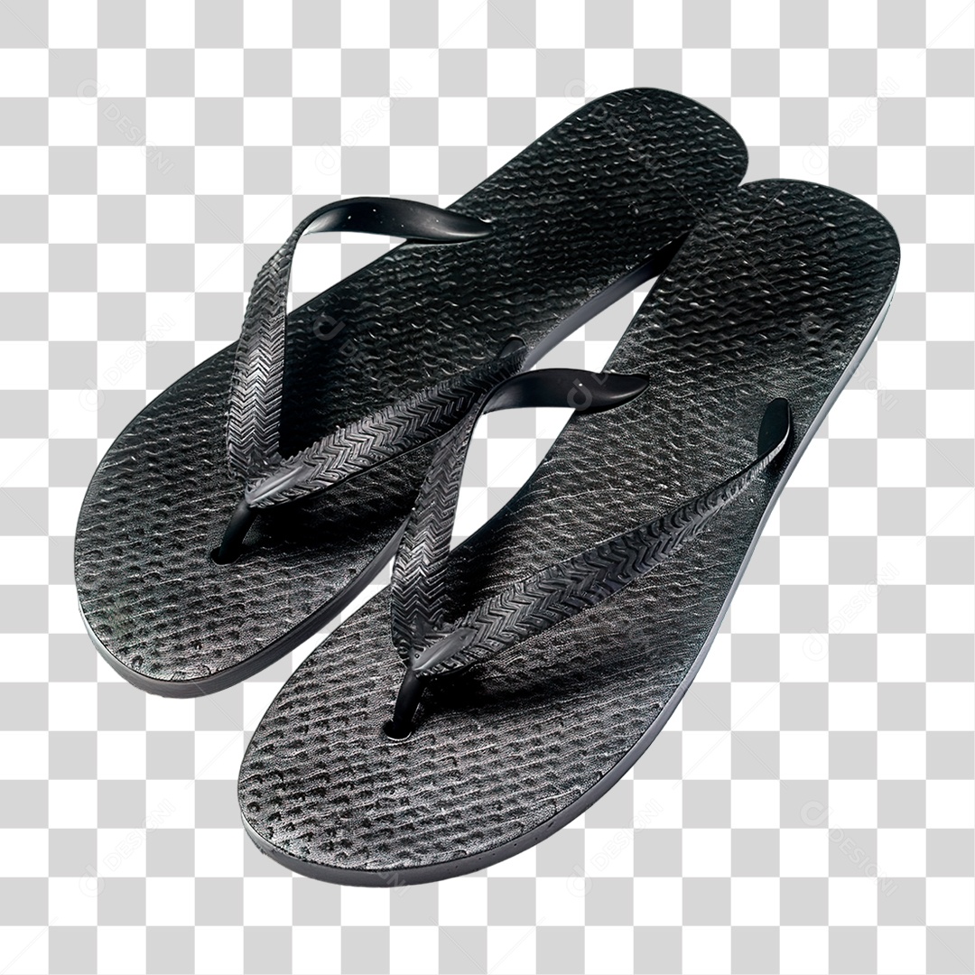 Chinela Preto PNG Transparente