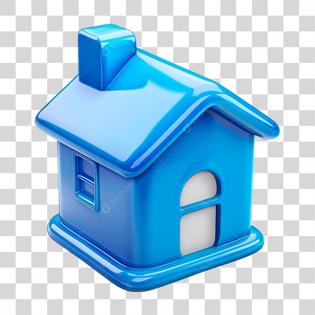 Casa Azul PNG Transparente