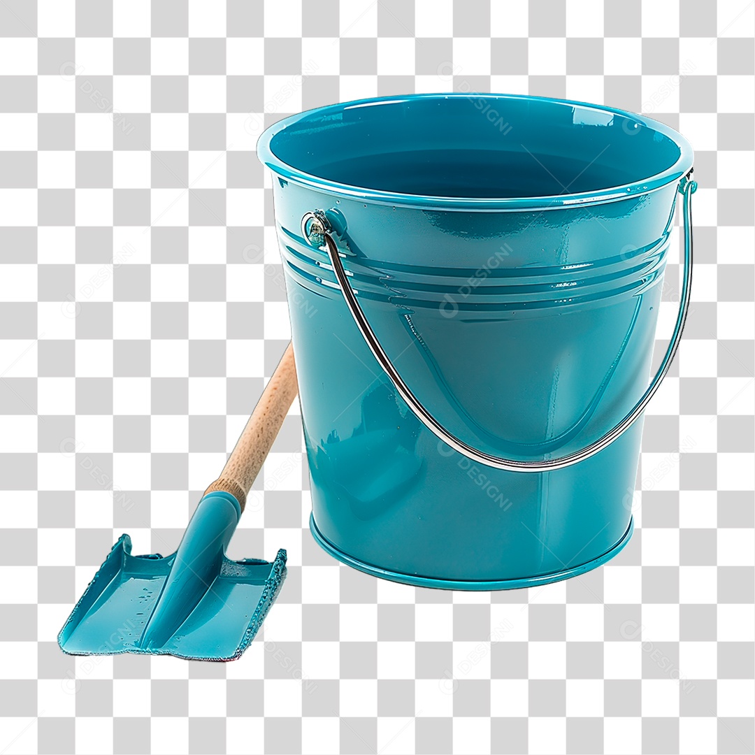 Balde Azul PNG Transparente
