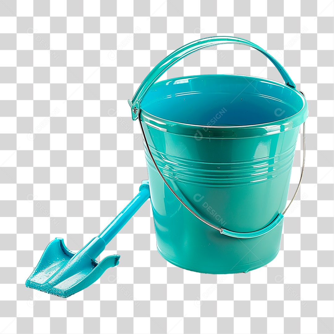 Balde Azul PNG Transparente