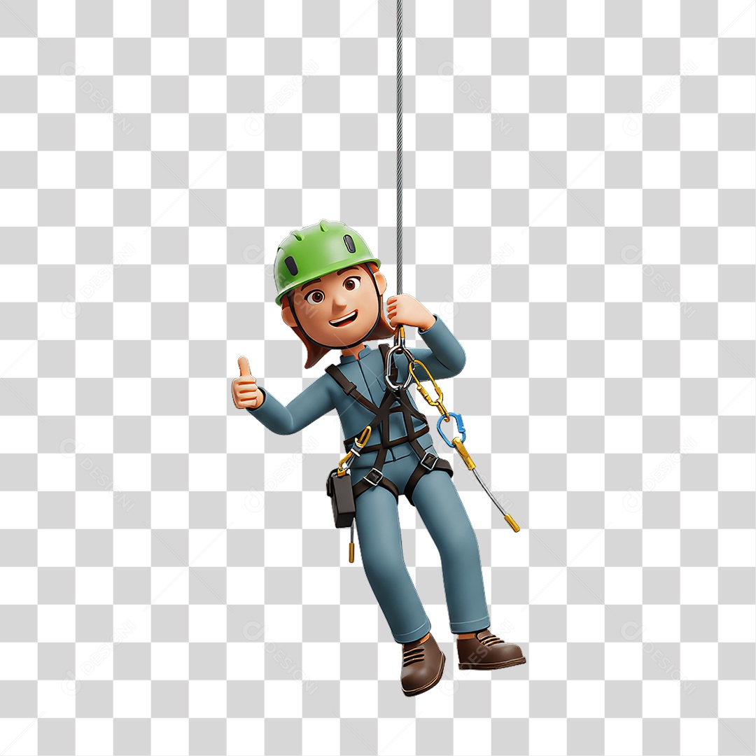 Personagem com Epis Segurança no Trabalho Abril Verde PNG Transparente