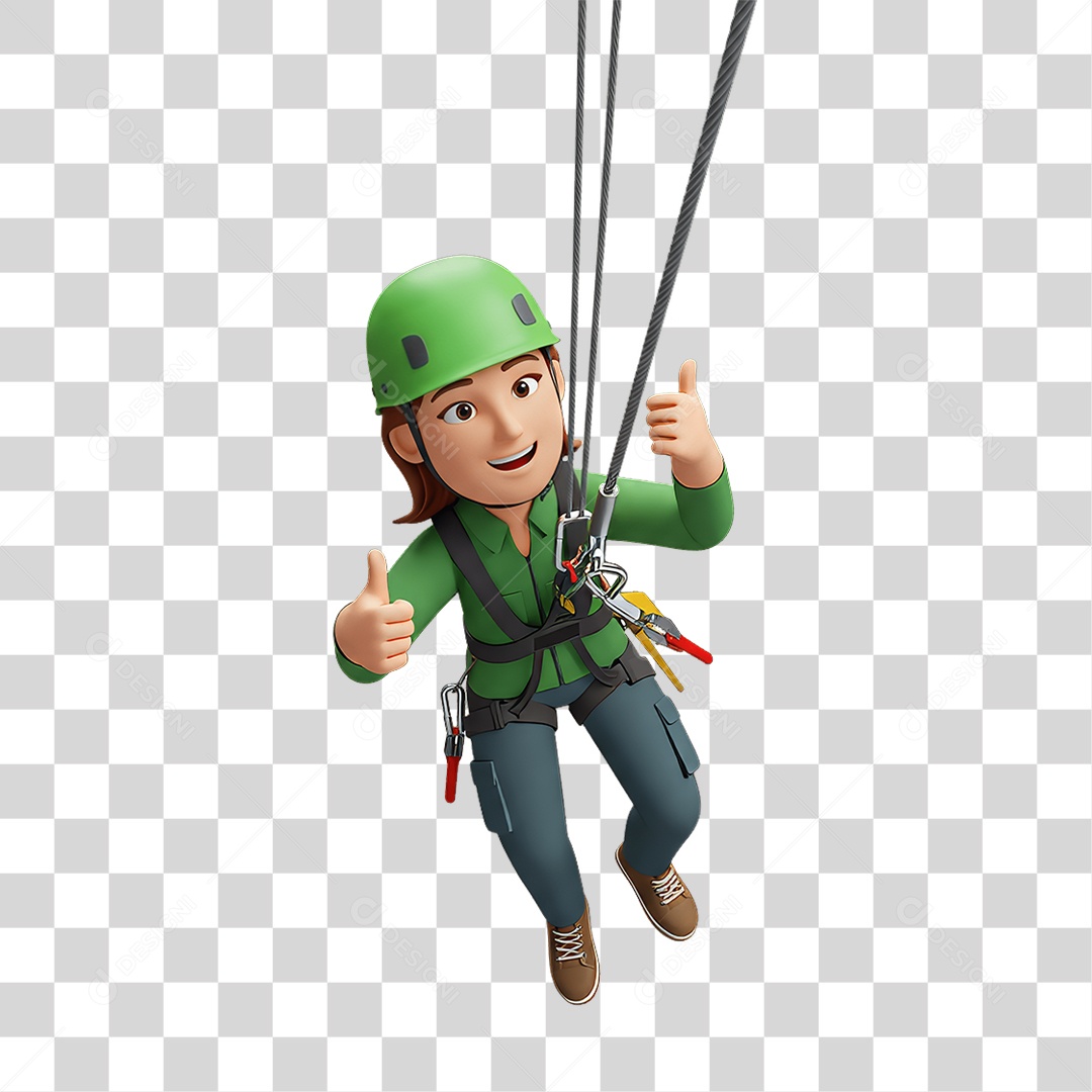 Personagem com Epis Segurança no Trabalho Abril Verde PNG Transparente