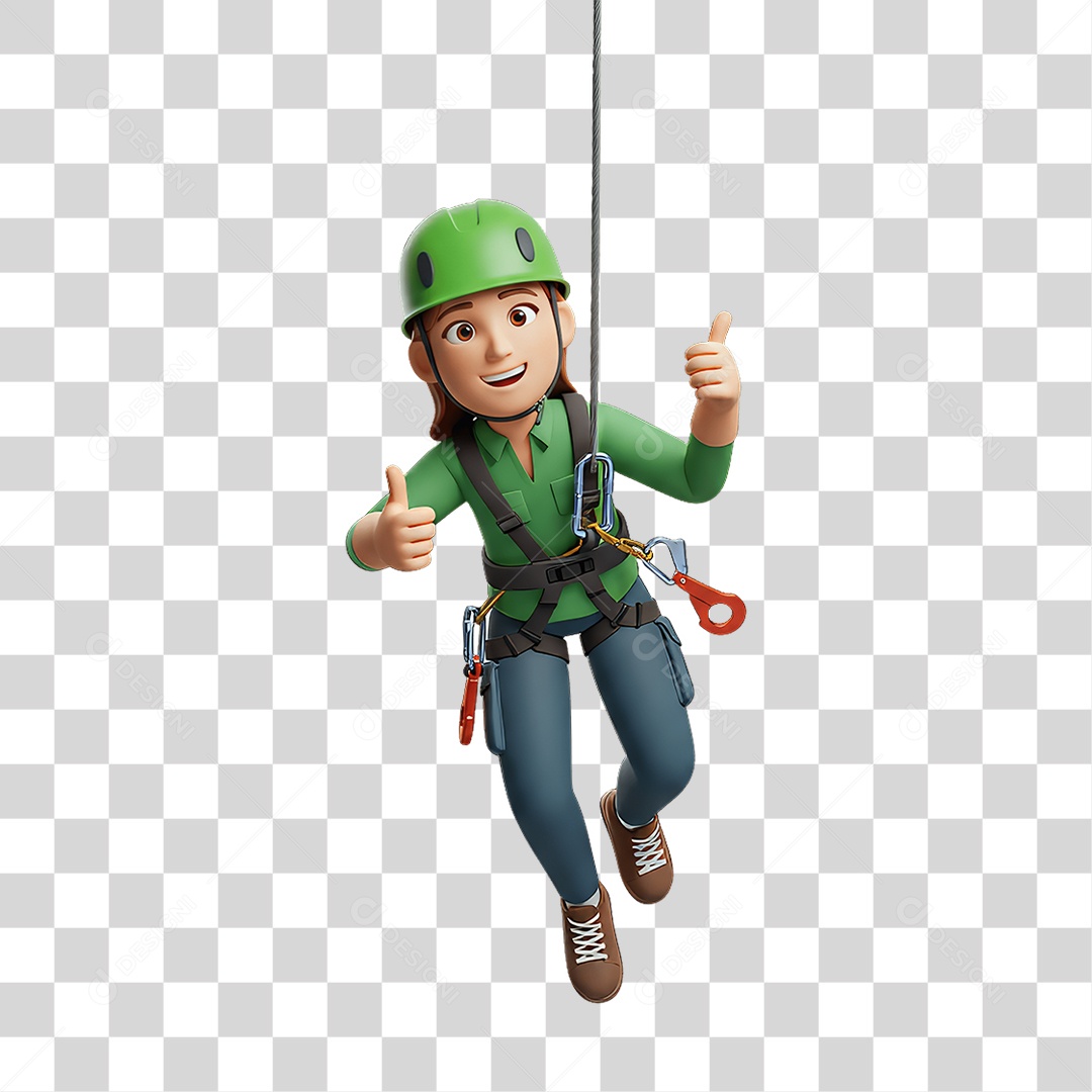 Personagem com Epis Segurança no Trabalho Abril Verde PNG Transparente