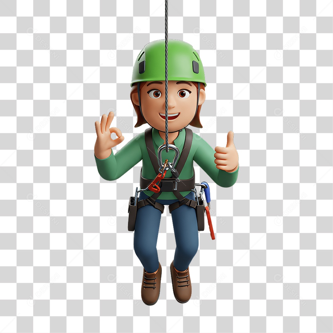 Personagem com Epis Segurança no Trabalho Abril Verde PNG Transparente