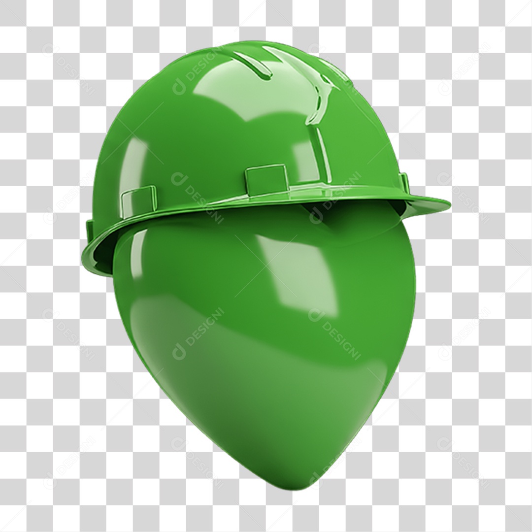 Coração com Capacete Epi Segurança no Trabalho Abril Verde PNG Transparente