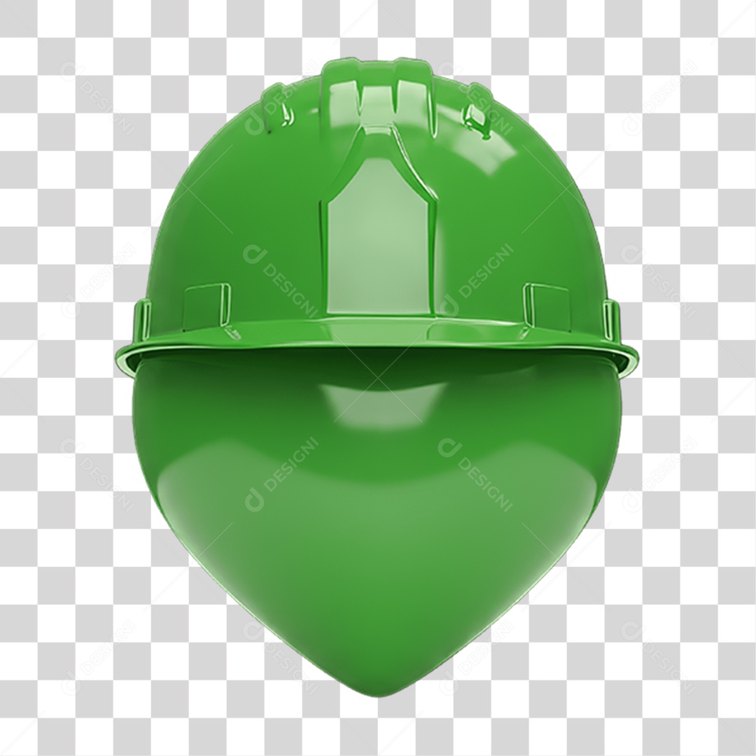 Coração com Capacete Epi Segurança no Trabalho Abril Verde PNG Transparente