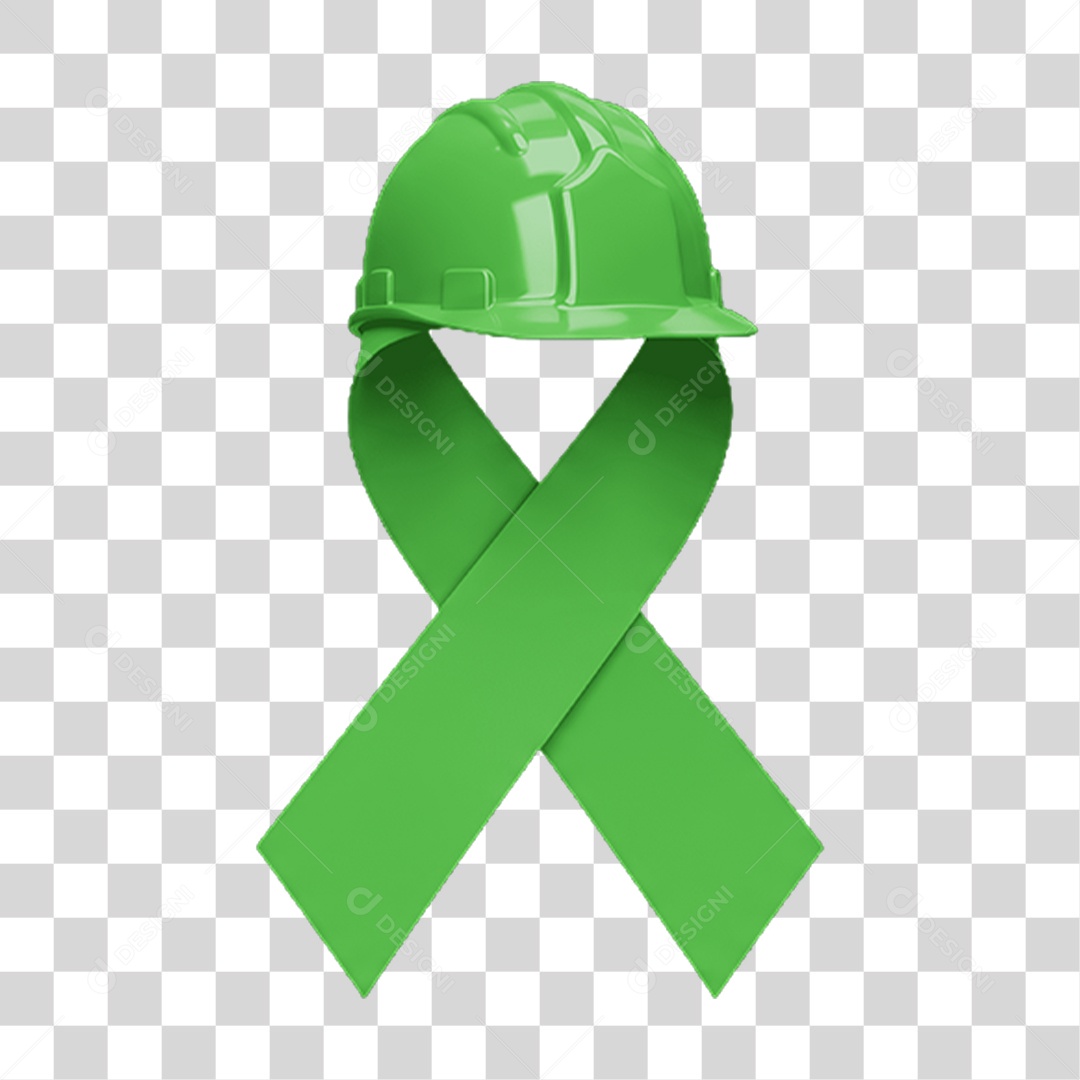 Fita com Capacete Epi Segurança no Trabalho Abril Verde PNG Transparente