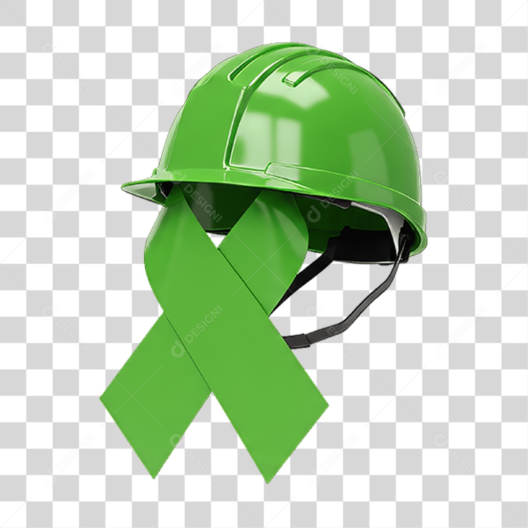 Fita com Capacete Epi Segurança no Trabalho Abril Verde PNG Transparente