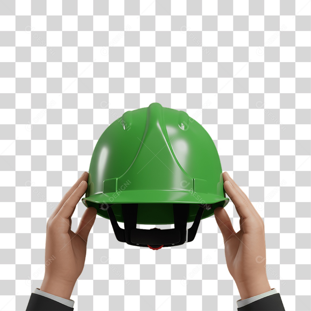 Mãos Segurando Capacete Epi Segurança no Trabalho Abril Verde PNG Transparente