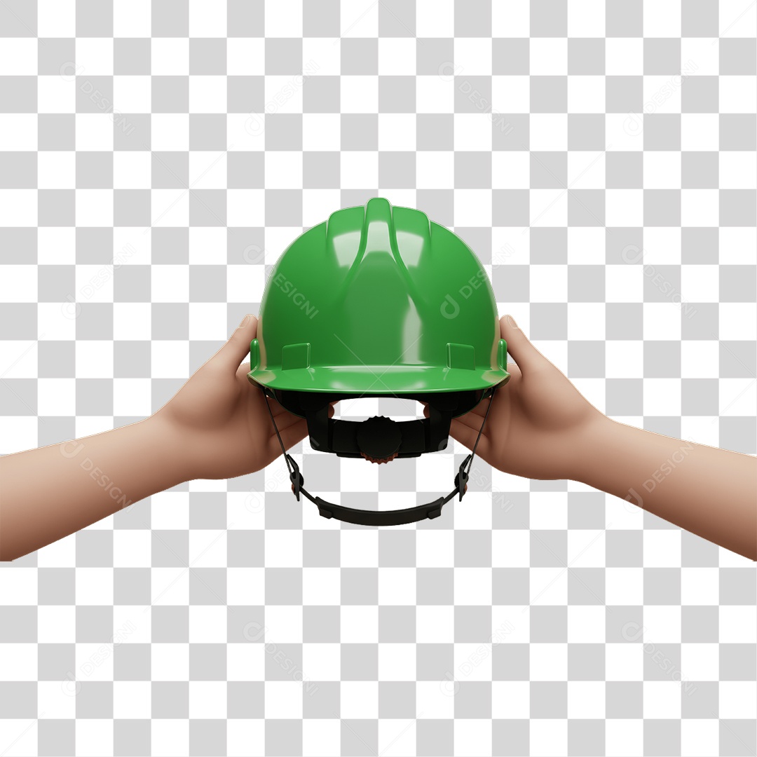 Mãos Segurando Capacete Epi Segurança no Trabalho Abril Verde PNG Transparente
