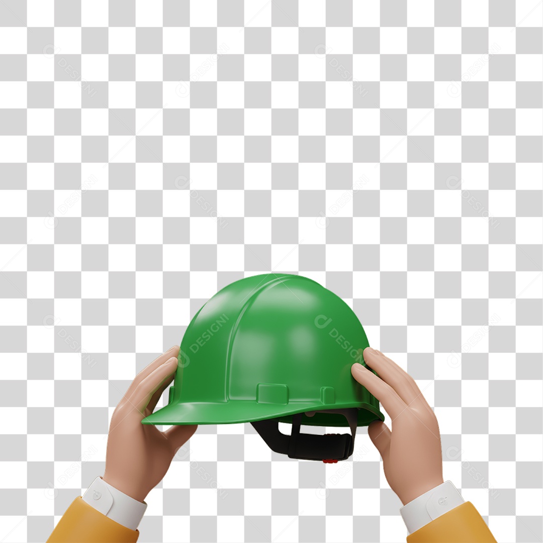 Mãos Segurando Capacete Epi Segurança no Trabalho Abril Verde PNG Transparente