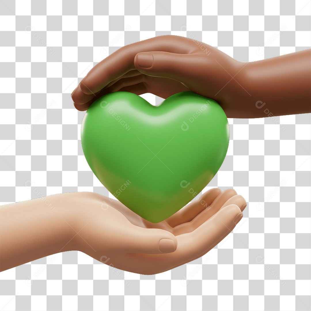 Mãos Segurando Coração Verde Segurança no Trabalho Abril Verde PNG Transparente