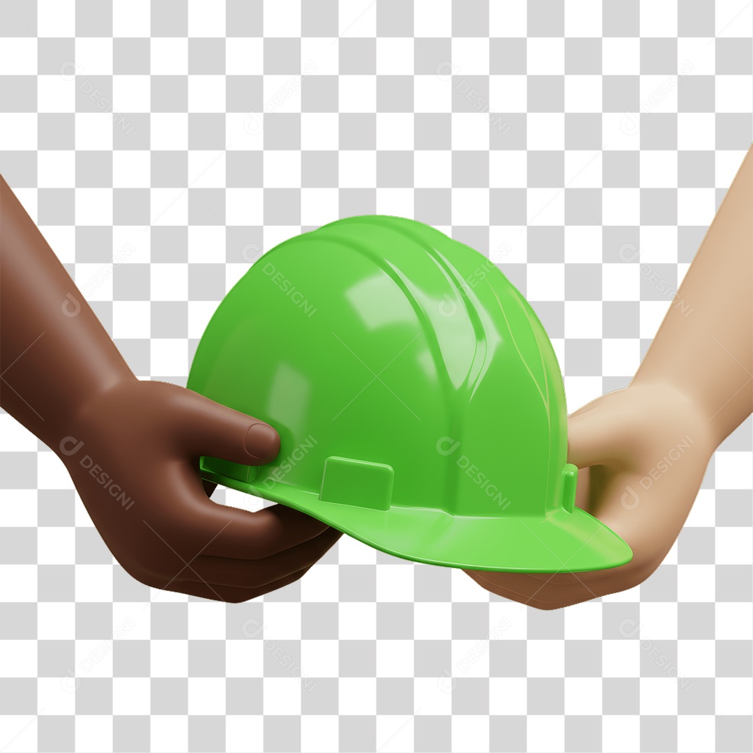 Mãos Segurando Capacete Epi Segurança no Trabalho Abril Verde PNG Transparente