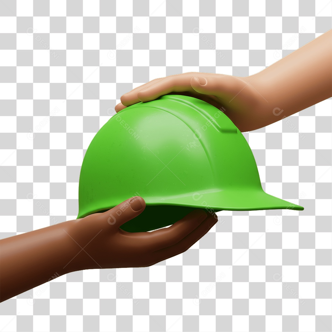 Mãos Segurando Capacete Epi Segurança no Trabalho Abril Verde PNG Transparente
