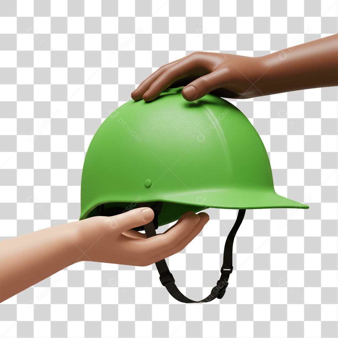 Mãos Segurando Capacete Epi Segurança no Trabalho Abril Verde PNG Transparente