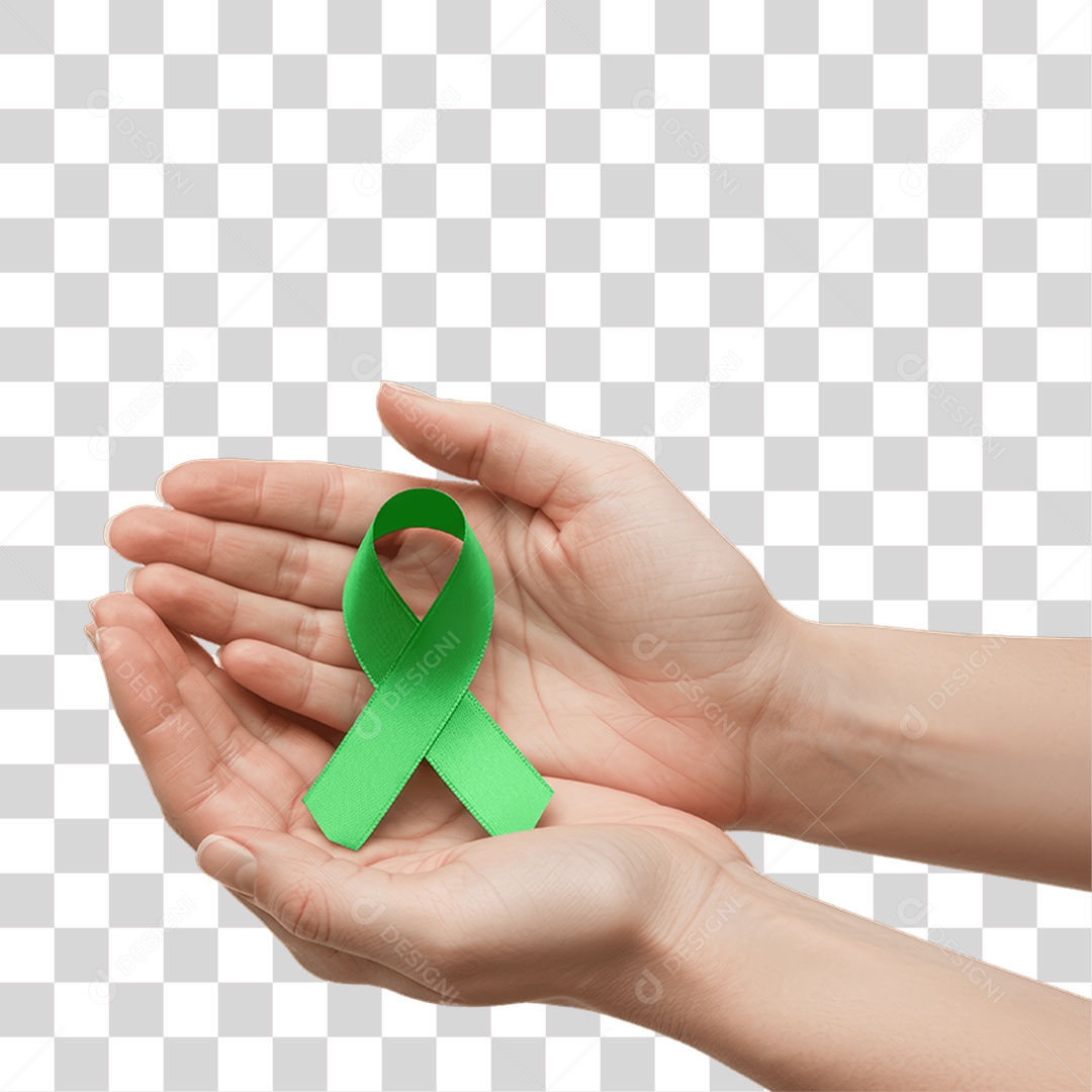 Mão Segurando Fita Verde Segurança no Trabalho Abril Verde PNG Transparente