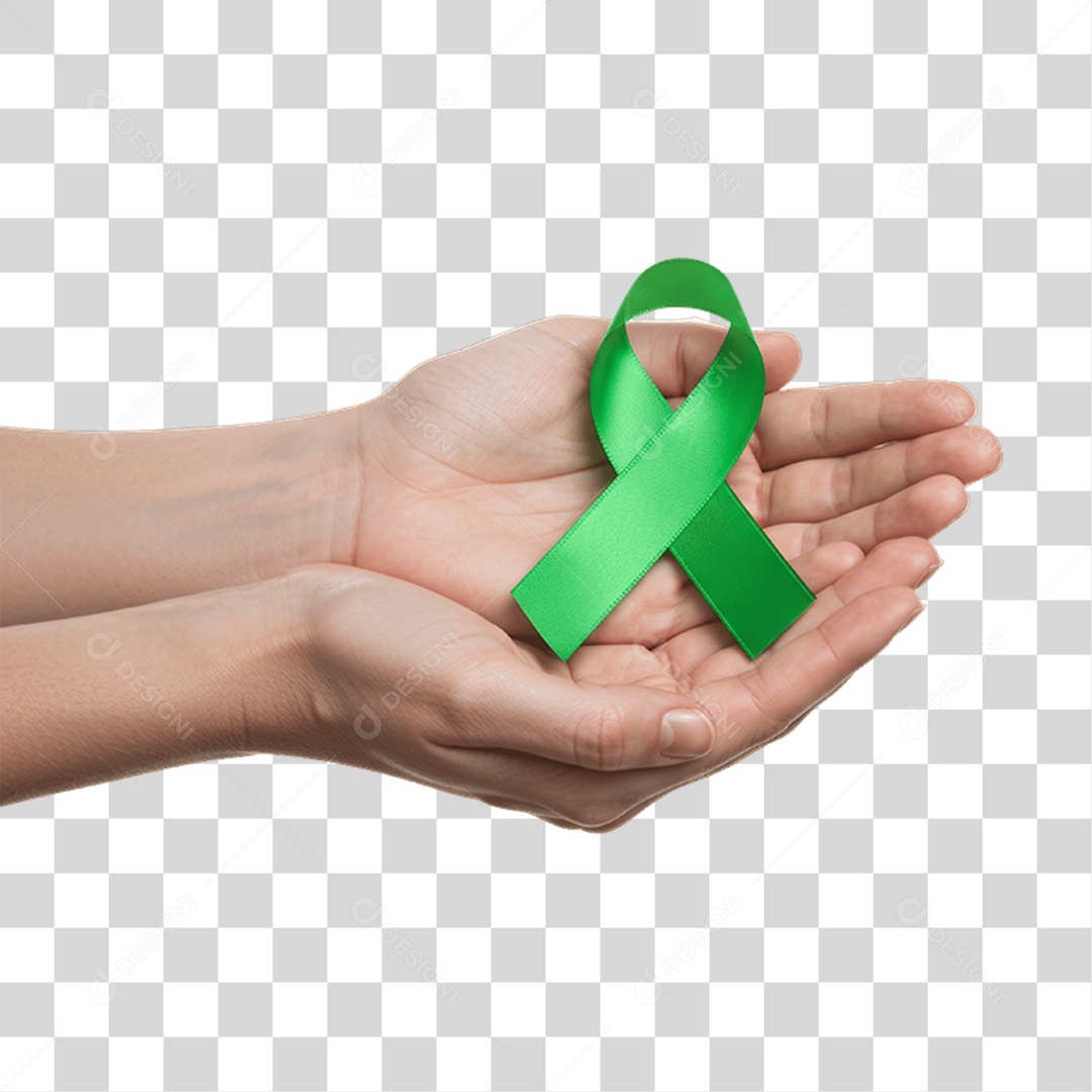 Mão Segurando Fita Verde Segurança no Trabalho Abril Verde PNG Transparente