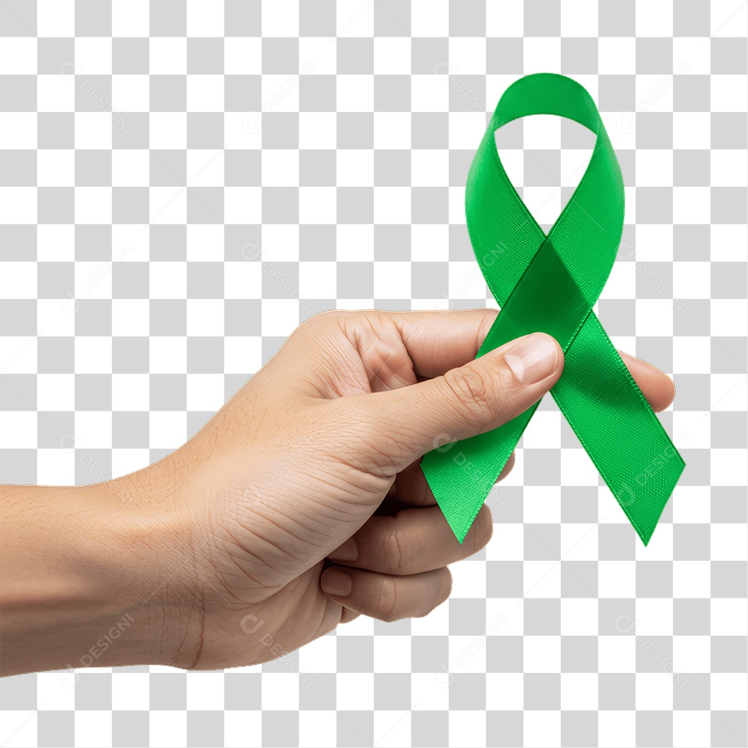 Mão Segurando Fita Verde Segurança no Trabalho Abril Verde PNG Transparente