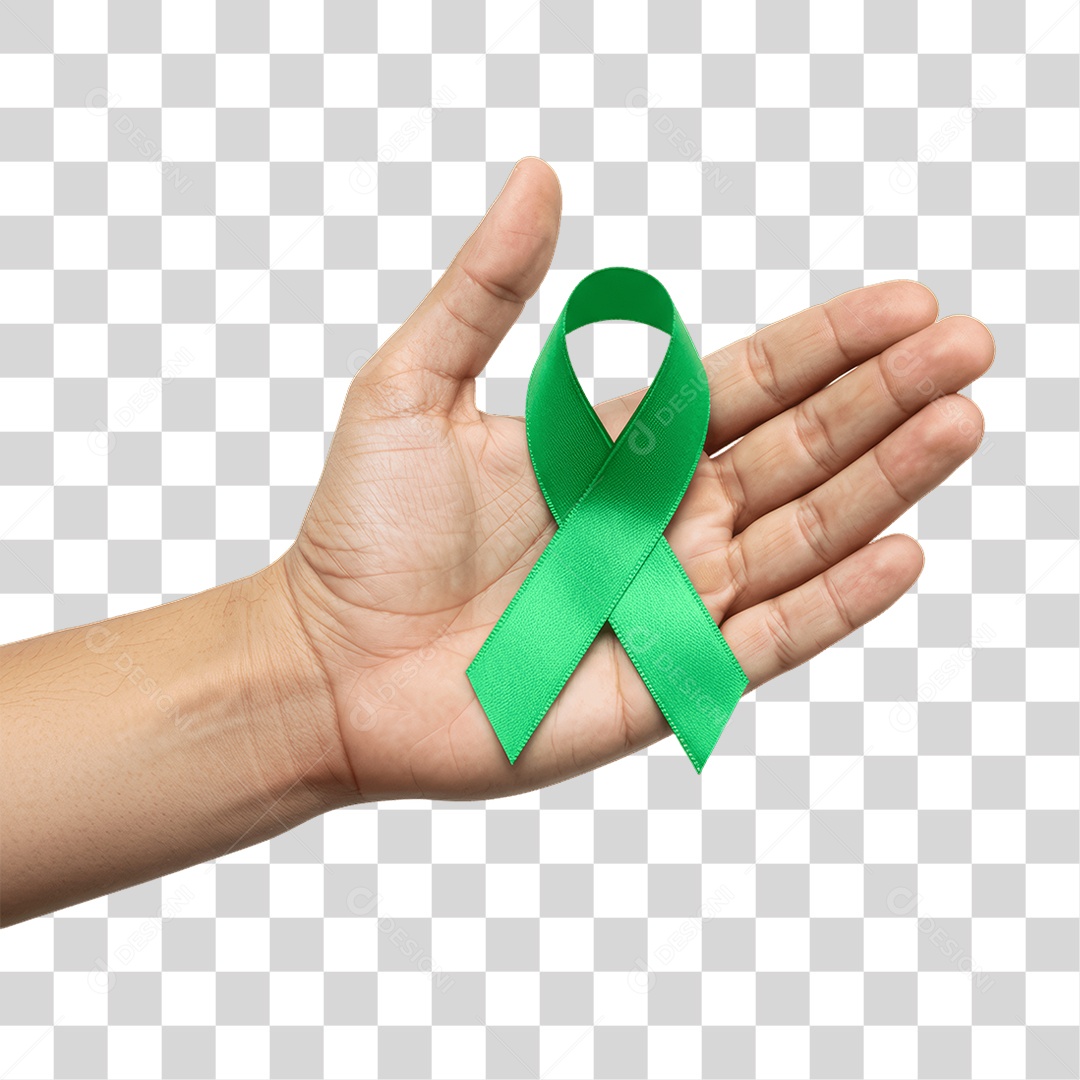 Mão Segurando Fita Verde Segurança no Trabalho Abril Verde PNG Transparente