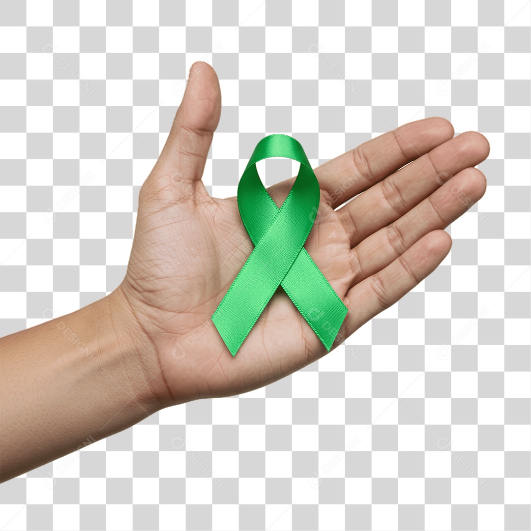 Mão Segurando Fita Verde Segurança no Trabalho Abril Verde PNG Transparente