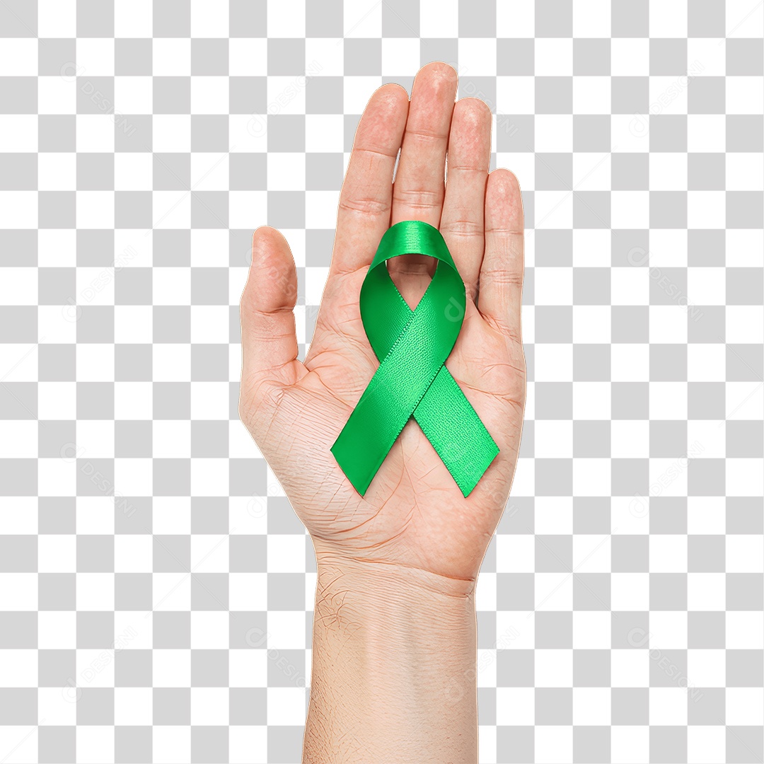 Mão Segurando Fita Verde Segurança no Trabalho Abril Verde PNG Transparente