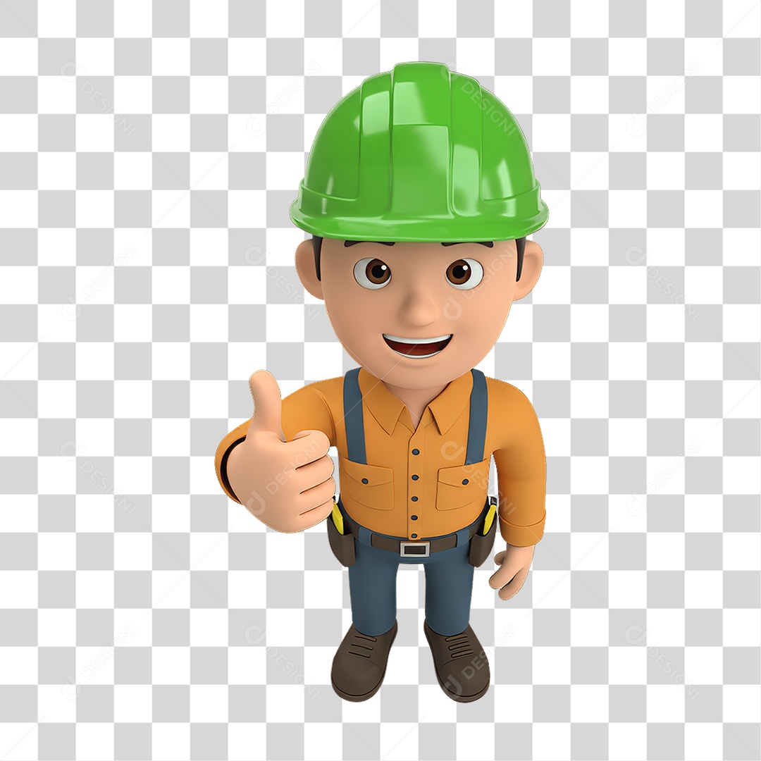 Personagem com Epis Segurança no Trabalho Abril Verde PNG Transparente