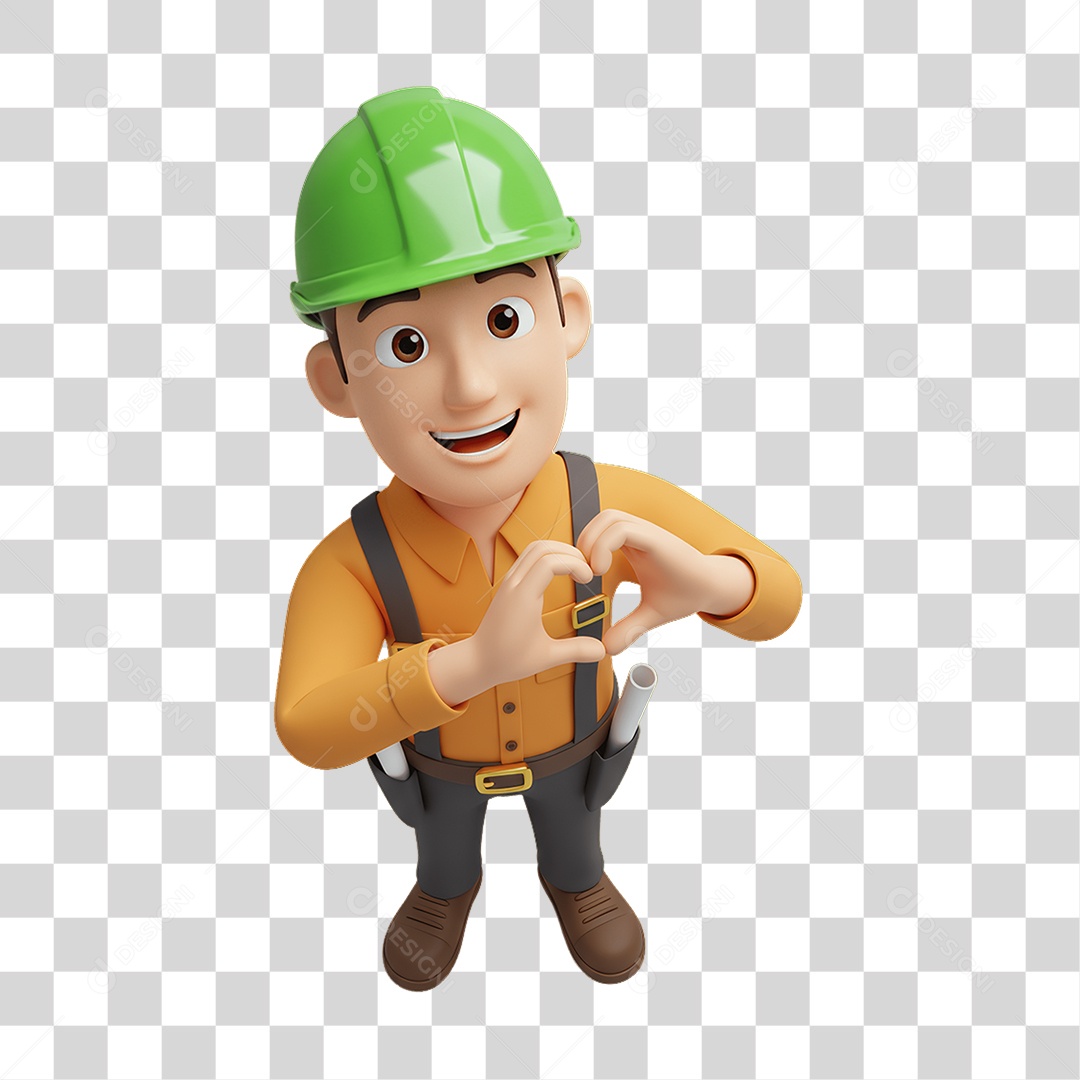 Personagem com Epis Segurança no Trabalho Abril Verde PNG Transparente