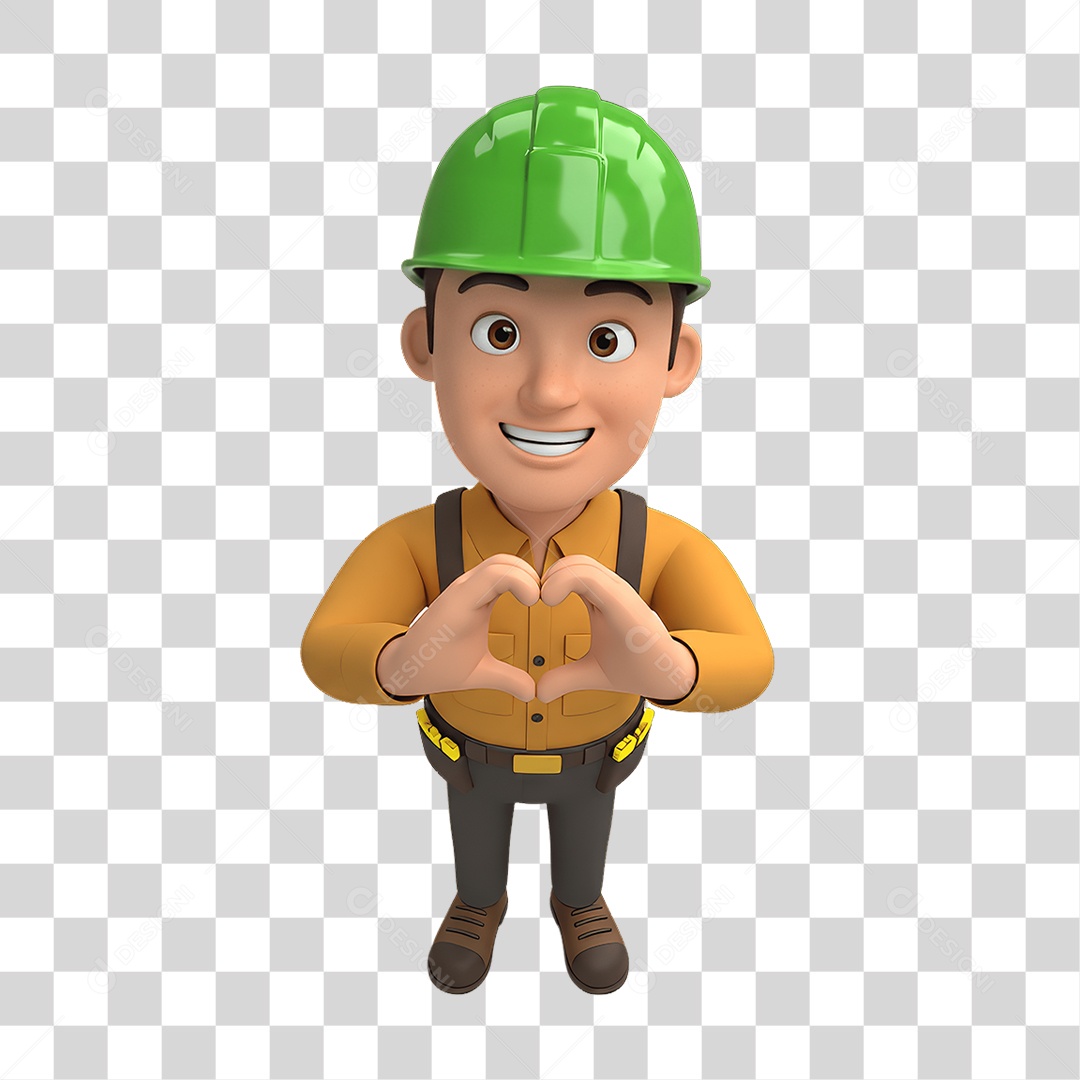 Personagem com Epis Segurança no Trabalho Abril Verde PNG Transparente