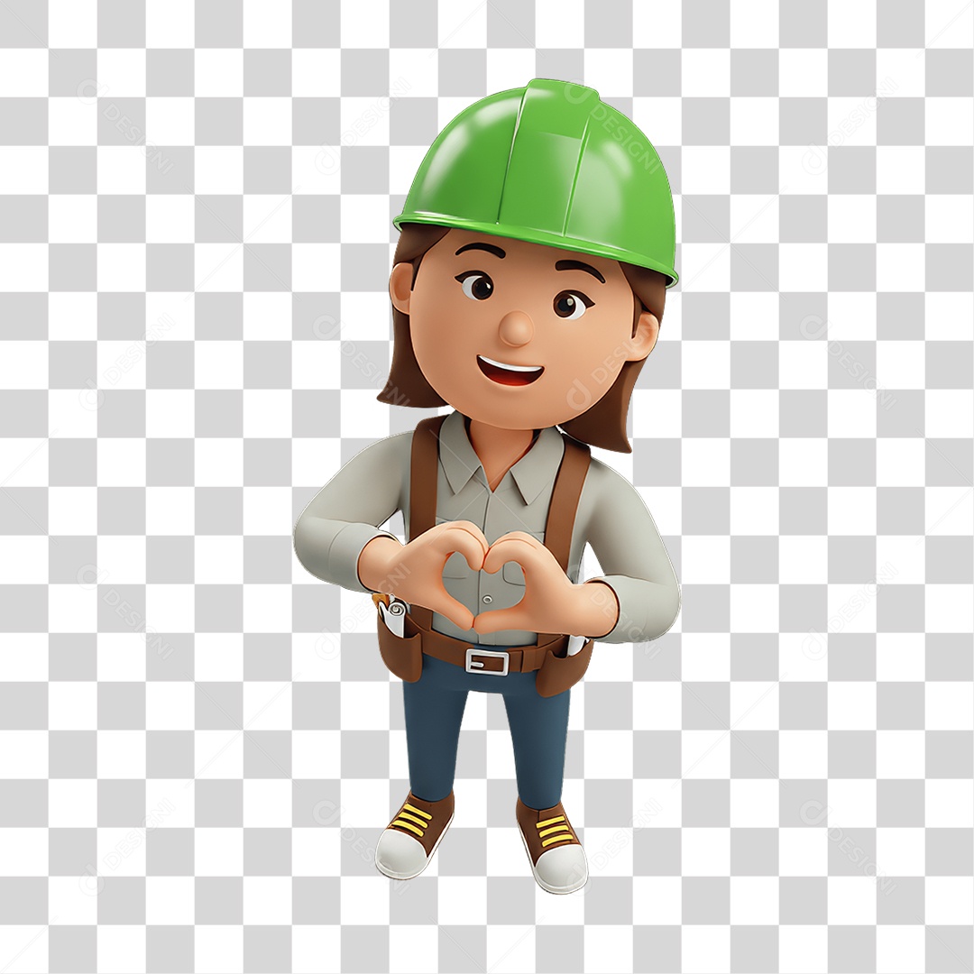 Personagem com Epis Segurança no Trabalho Abril Verde PNG Transparente