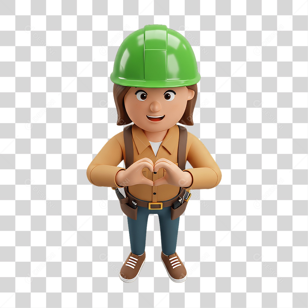 Personagem com Epis Segurança no Trabalho Abril Verde PNG Transparente