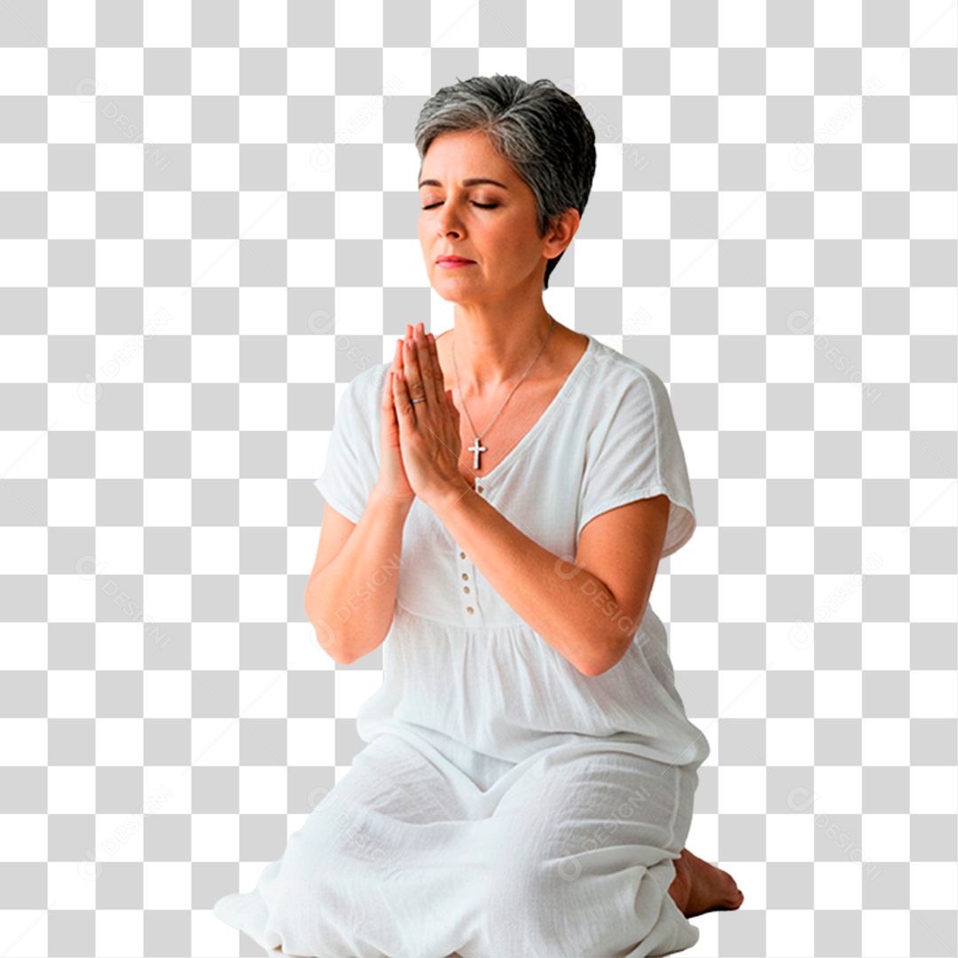 Mulher Ajoelhada PNG Transparente