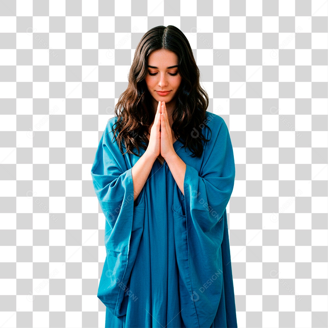 Mulher Orando PNG Transparente