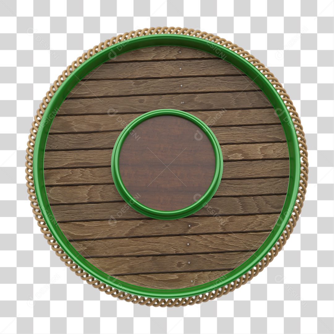 Elemento 3D Placa de Madeira PNG Transparente