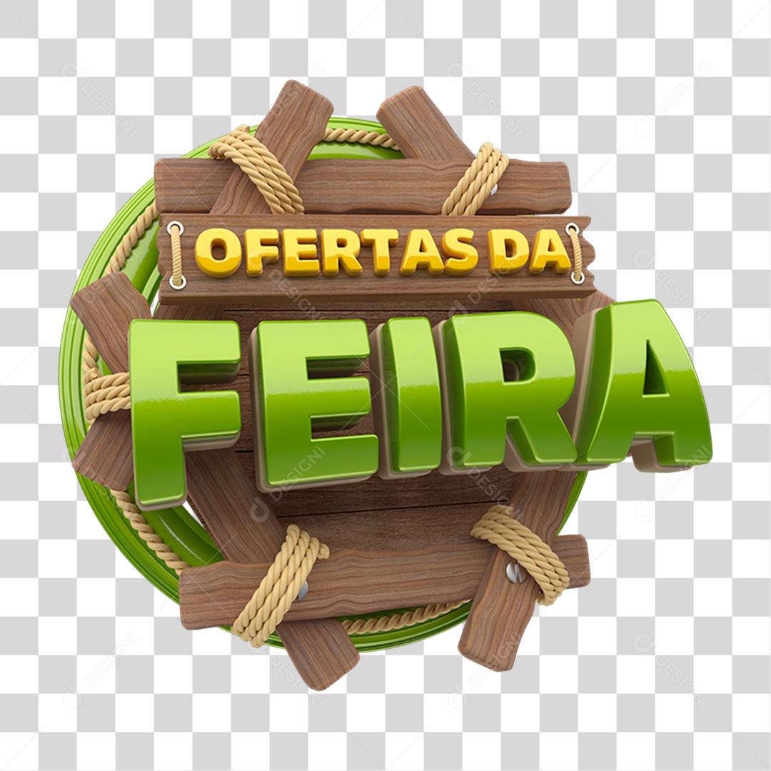 Selo 3D Ofertas da Feira PNG Transparente