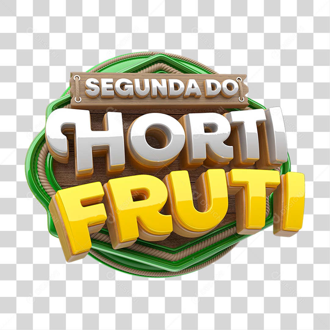 Selo 3D Segunda do Hortifrúti PNG Transparente