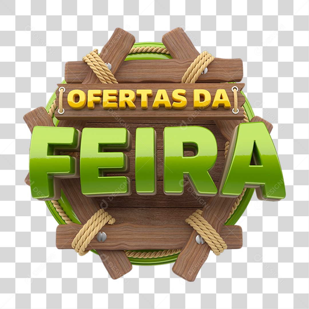 Selo 3D Ofertas da Feira PNG Transparente