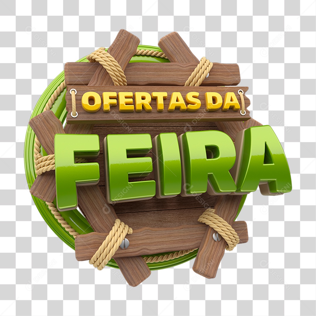 Selo 3D Ofertas da Feira PNG Transparente