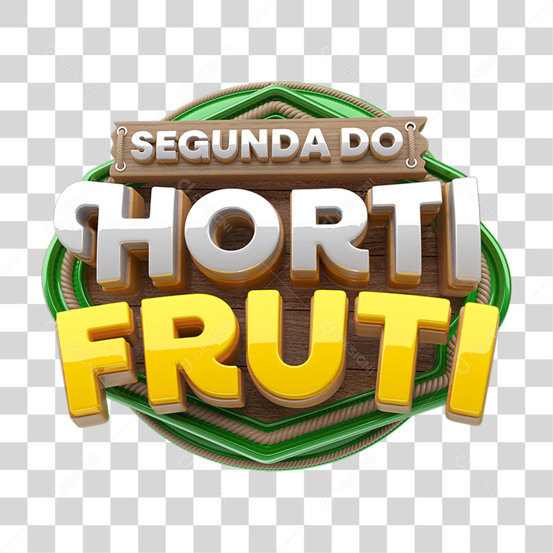 Selo 3D Segunda do Hortifrúti  PNG Transparente