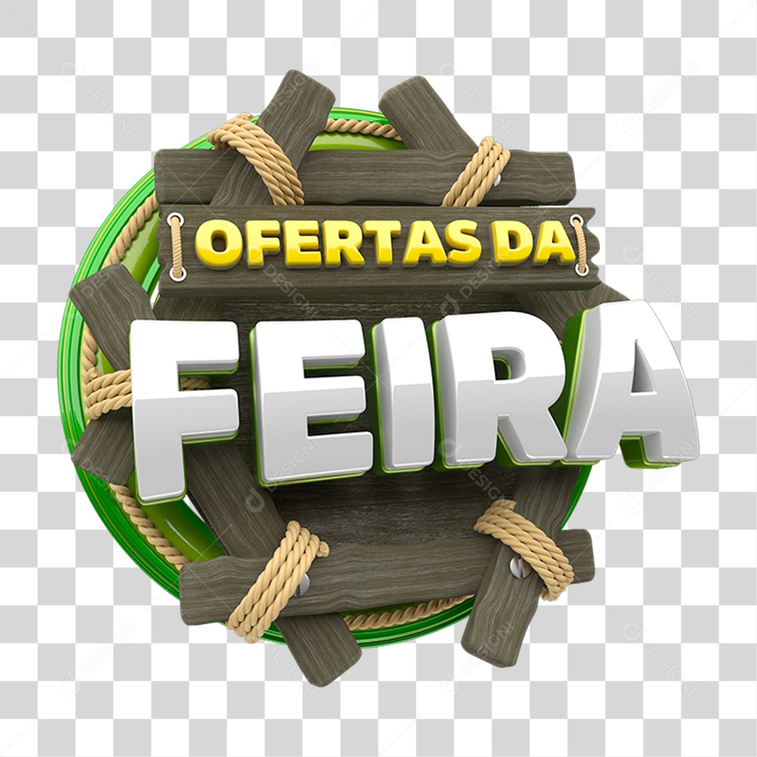 Selo 3D Ofertas da Feira PNG Transparente